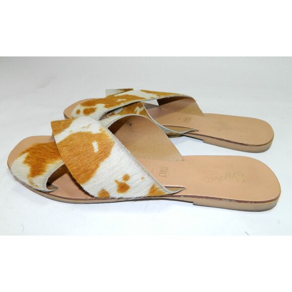 Seychelles Womens Cowhide Leather Sandals Size 7.5 Made In Italy Brown Tan Cow - Picture 4 of 14